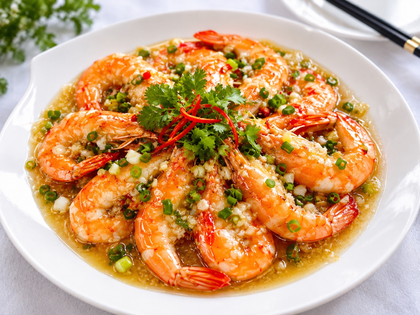 Baked/Steamed Shrimp with Garlic · 蒜蓉虾