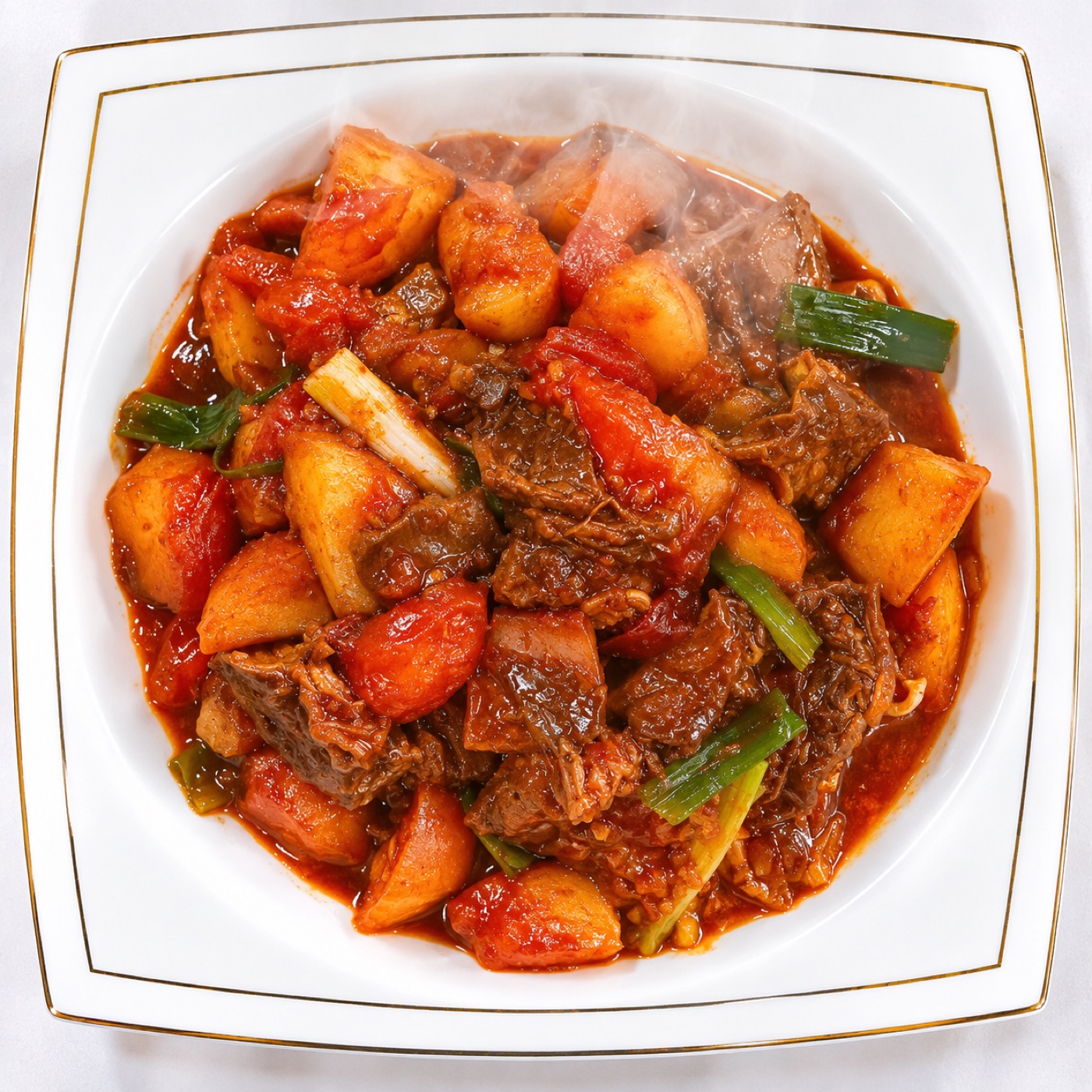 Braised Beef Brisket with Potatoes and Tomatoes · 土豆番茄牛腩