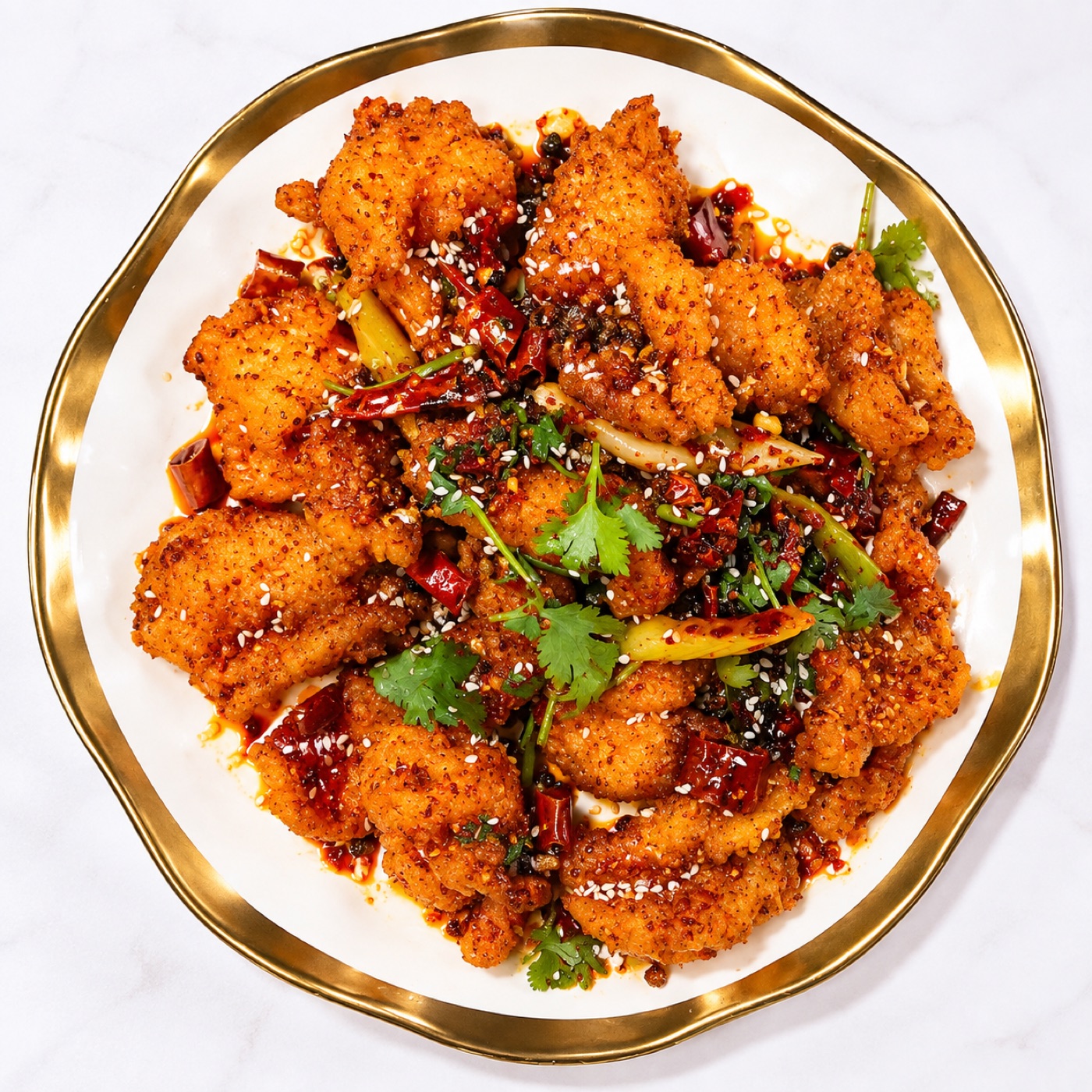 Crispy Fish Fillet with Dry Chili · 巴蜀风暴鱼片